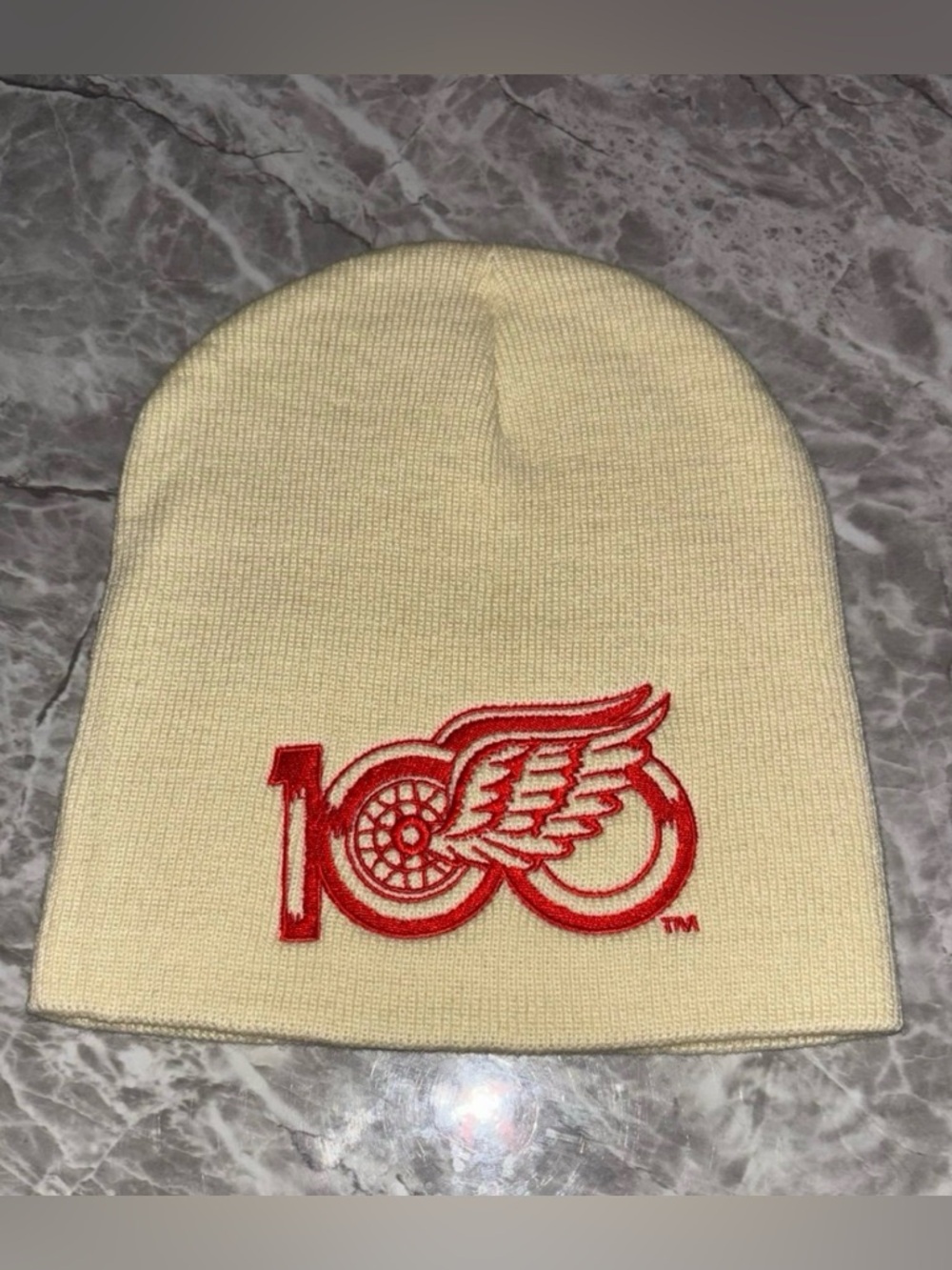 Detroit Red Wings 100th Year Centennial Beanie Winter Hat NWOT